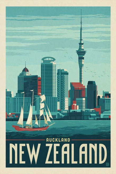 New Zeland Retro Classic Travel Poster (108) Poster Canvas Travel Holiday Trip P
