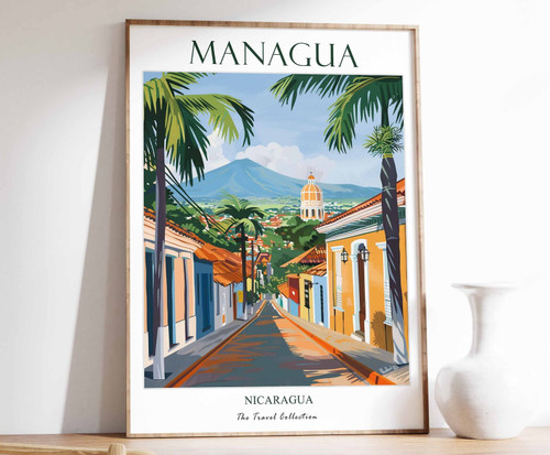 2_Managua Print, Managua Travel Poster, Nicaragua Travel Print, Tropical Decor,