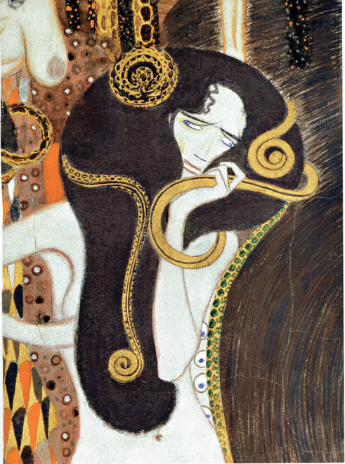 Gustav Klimt - Detail of Beethoven Frieze Gorgon 1901 Poster Canvas Movie Film P