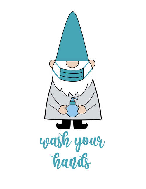3- Wash your hands gnome_Mesa de trabajo 1 Poster Canvas Movie Film Print A0 A1
