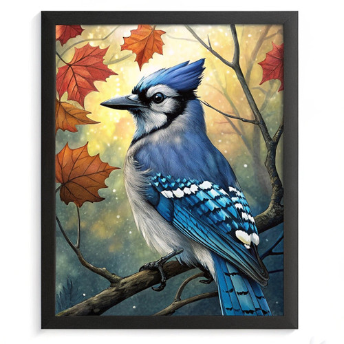 Bluejay Wall Art Colourful Blue Bird Picture Nature Decor For The Bedroom Art Po