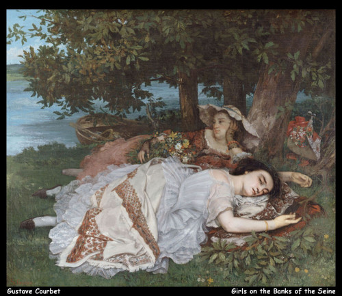gustave-courbet--girls-on-the-banks-of-the-seine_11015711223_o(1) Poster Canvas