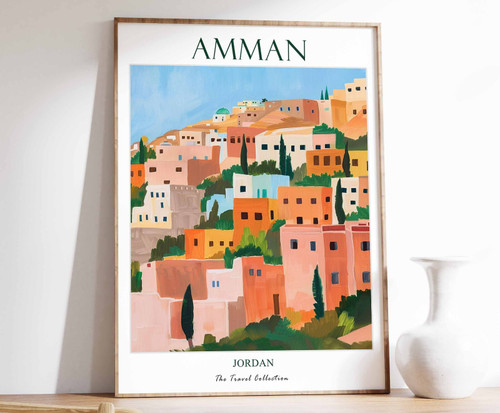 12_Amman Print, Amman Travel Poster, Jordan Travel Print, Islamic Decor, Gift fo