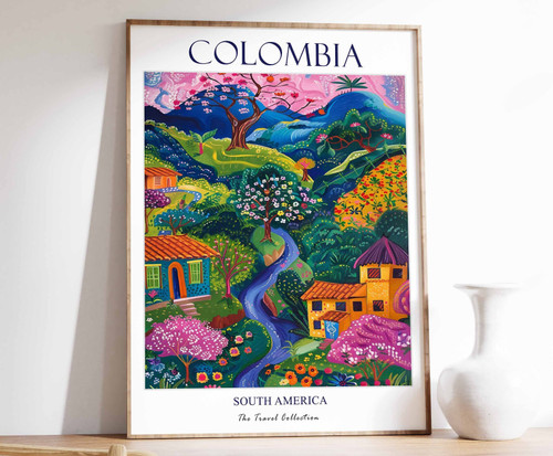 3_Colombia Print, Colombia Travel Poster, South America Travel Art, Tropical Dec