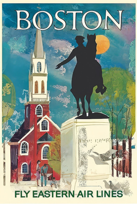 Eastern Air Lines Boston Travel Poster-artofuniverse0