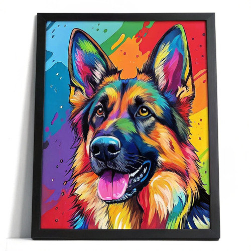Colourful German Shepherd Art Print Wall Art Dog Gift Pop Art Alsatian Dog Art P