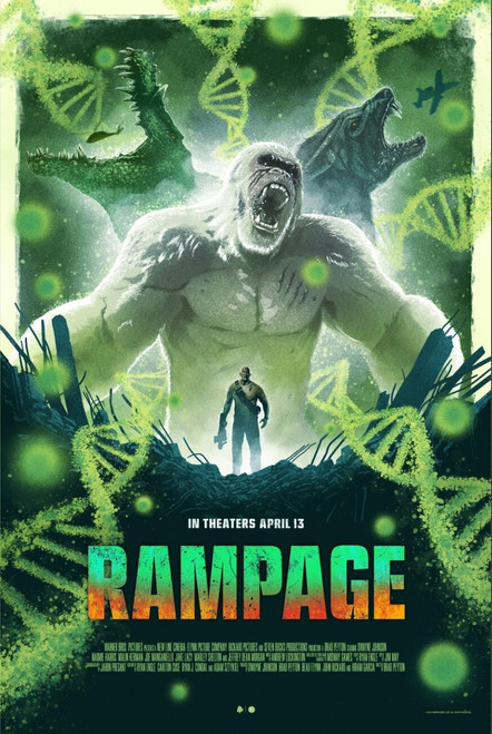 Rampage (2018)_6 Poster Canvas Movie Film Print A0 A1 A2 A3 A4 A5 A6 Art Wall De