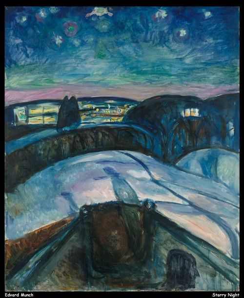 edvard-munch---starry-night-4_13836245775_o(1) Poster Canvas Print Art Painting