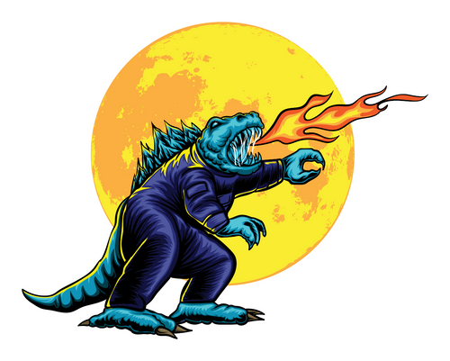 209. Astro Godzilla Sticker Fun Gift Poster Canvas Print A0 A1 A2 A3 A4 A5 A6 Ar