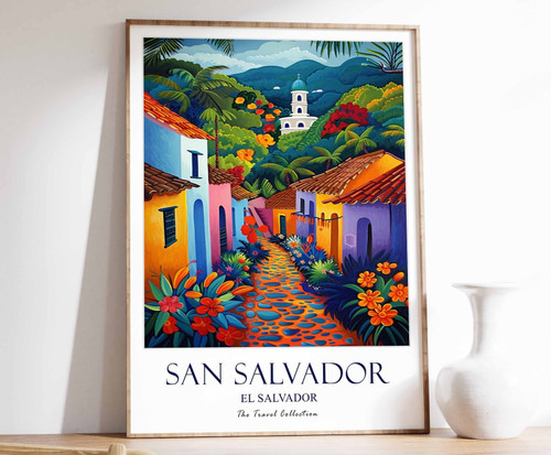 7_San Salvador Print, San Salvador Travel Poster, El Salvador Travel Poster, Car