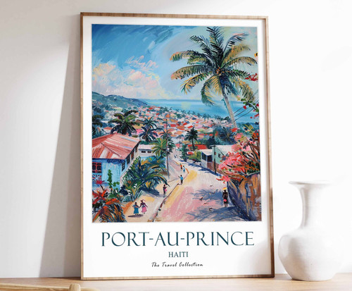 6_Port-Au-Prince Print, Port-Au-Prince Travel Poster, Haiti Travel Poster, Carib
