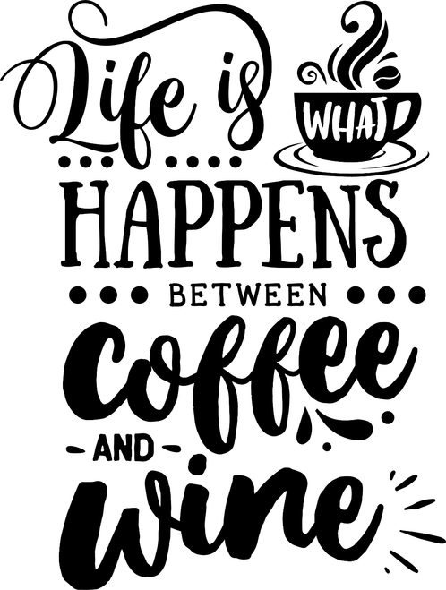 Life is what happens between coffee Poster Canvas Movie Film Print A0 A1 A2 A3 A