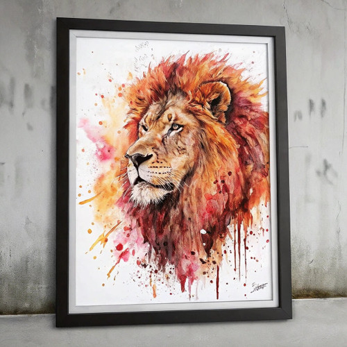 Big Cat Lion Art Print Vintage Lion Portrait Animal Wall Art Lion Poster Art (2)