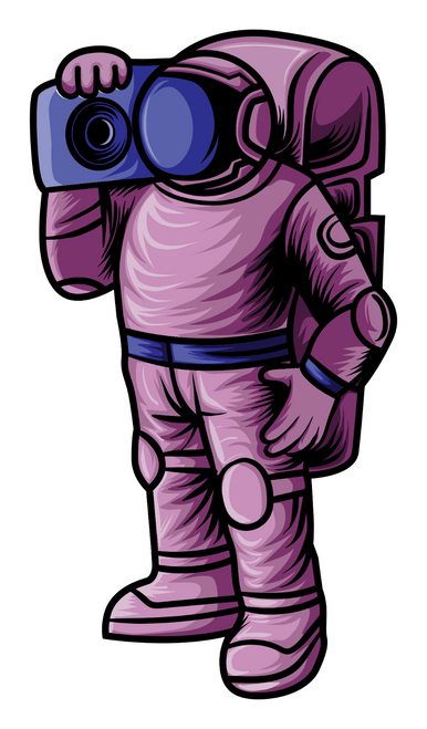 183. Astronaut Loves Music Sticker Fun Gift Poster Canvas Print A0 A1 A2 A3 A4 A