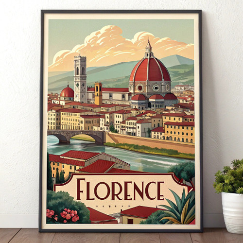 Breathtaking Florence Italy Travel Poster - Renaissance Art Inspired Print Poste Breathtaking Florence Italy Travel Poster - Renaissance Art Inspired Print Poste