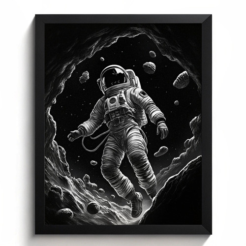 Black And White Wall Art Astronaut Print Space Art Monochrome Astronaut Picture