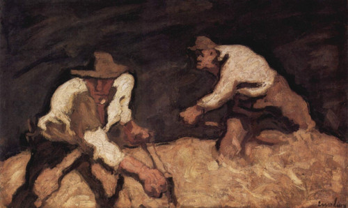 Die Bergemaeher bei aufsteigendem Gewitter Albin Egger - Lienz Art Gallery Poste