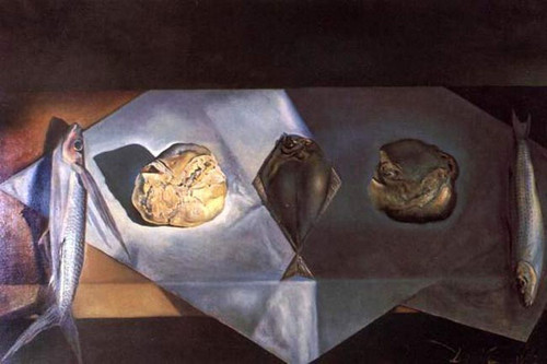 Dali_Salvador_Eucharistic_Still_Life_1952 Poster Canvas Print Art Painting Decor