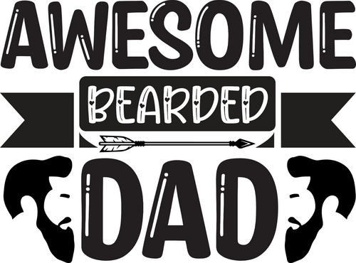 Awesome Bearded Dad Fun Gift Poster Canvas Print A0 A1 A2 A3 A4 A5 A6 Art Wall
