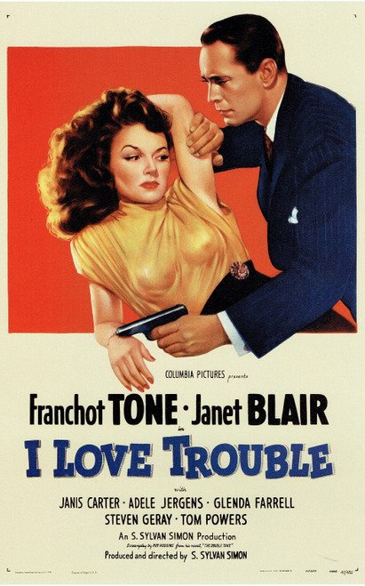 I Love Trouble- Us- 1948 small Poster Canvas Movie Film Print A0 A1 A2 A3 A4 A5