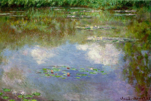 MONET-Claude-1903-Water-Lilies-The-Clouds Poster Canvas Movie Film Print A0 A1 A