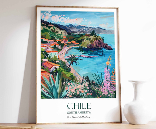 4_Chile Poster, Chile Travel Print, South American Travel Art, Tropical Decor, F
