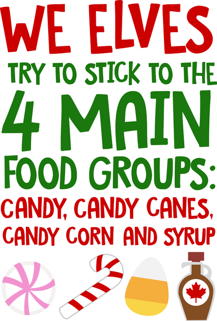 Elf-Bundle-4-Main-Food-Groups Poster Canvas Movie Film Print A0 A1 A2 A3 A4 A5 A