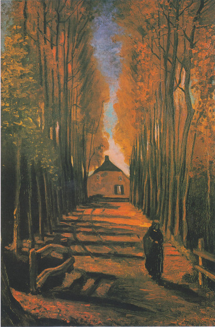 Pappelallee im Herbst Van Gogh