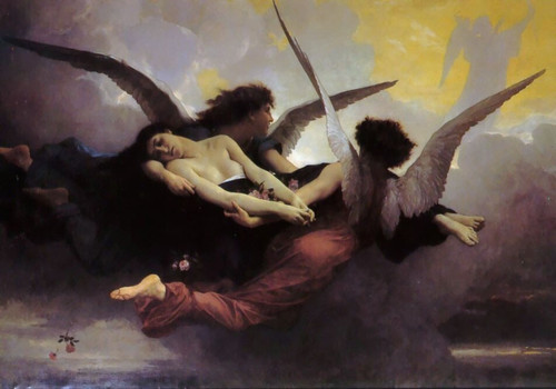 William-Adolphe-Bouguereau-Soul-Carried-to-Heaven Poster Canvas Movie Film Print