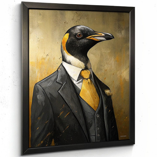 Penguin In A Suit Wall Art Print Animal Framed Picture Penguin Artwork Print (2)