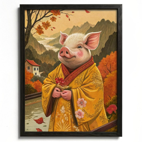 Piglet in Kimono Wall Art Japanese Art Print Oriental Poster Animal Wall Art Pos Piglet in Kimono Wall Art Japanese Art Print Oriental Poster Animal Wall Art Pos