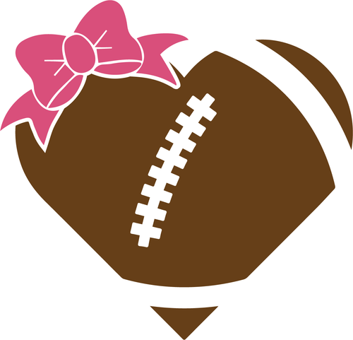 Football heart with bow Poster Canvas Movie Film Print A0 A1 A2 A3 A4 A5 A6 Art