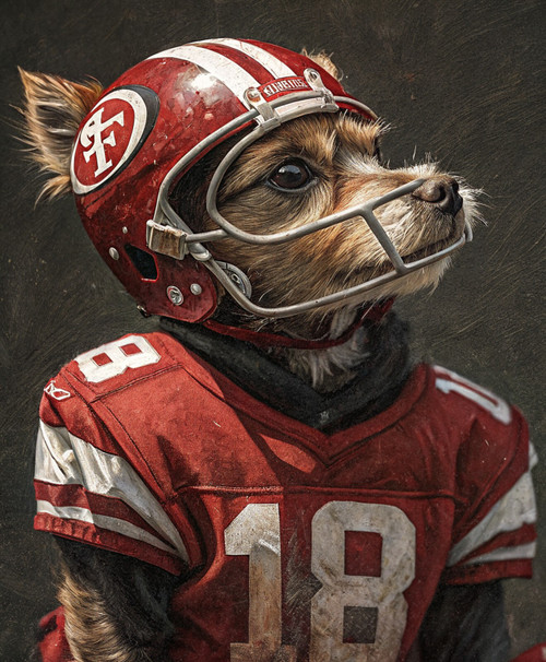 American Football Player Pet PortraitDigital ArtPet Portrait Art DesignRoyal Pet