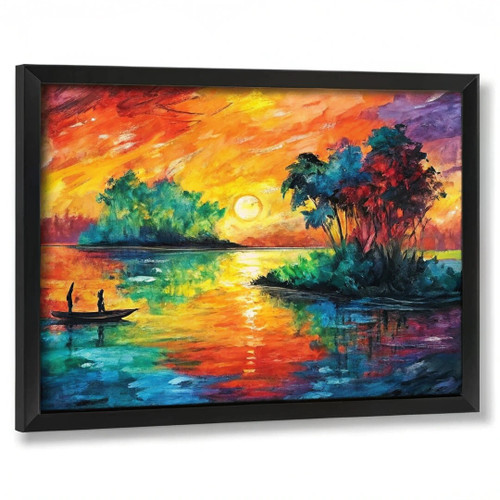 2 Islands Wall Art Oil Style Print Landscape Oil Art Print Island Office Picture