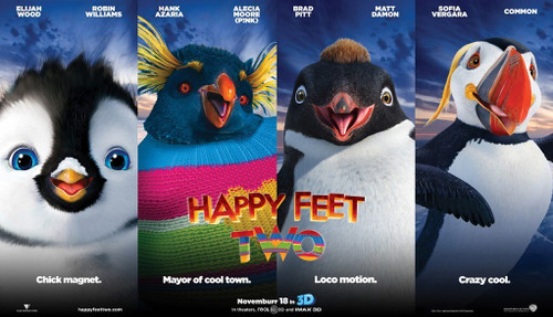 Happy Feet Two (2011)_4 Movie Film Poster Canvas iconic design