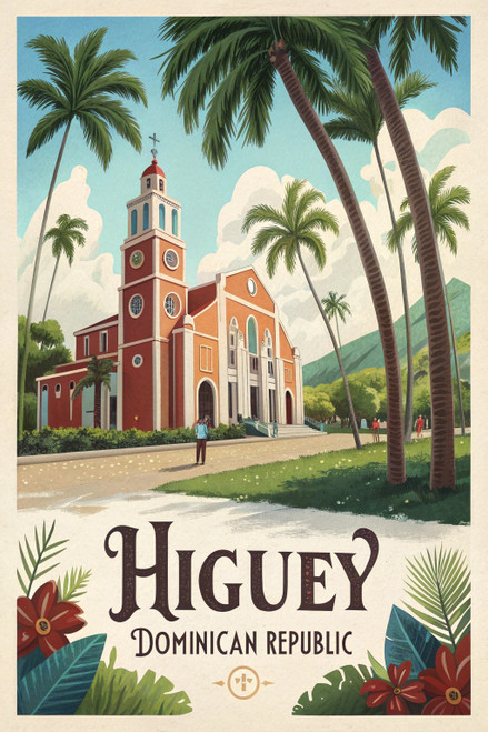 Vibrant Higüey Dominican Republic Travel Poster - Tropical Paradise Art Print Po