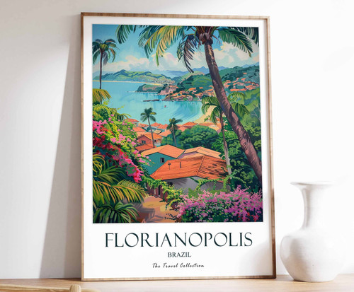 7_Florianopolis Print, Florianopolis Travel Poster, Brazil Travel Print, Tropica