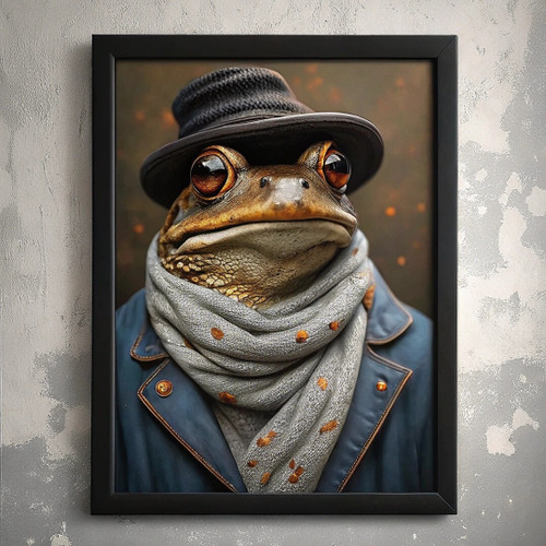 1920s Gang Frog Poster Wall Art Vintage Animal Wall Art Frog Artwork Art Print (