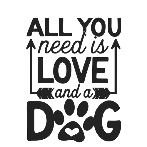all you need is love and a dog (2) Poster Canvas Movie Film Print A0 A1 A2 A3 A4