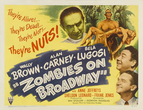 Zombies On Broadway 02 Poster Canvas Movie Film Print A0 A1 A2 A3 A4 A5 A6 Art W
