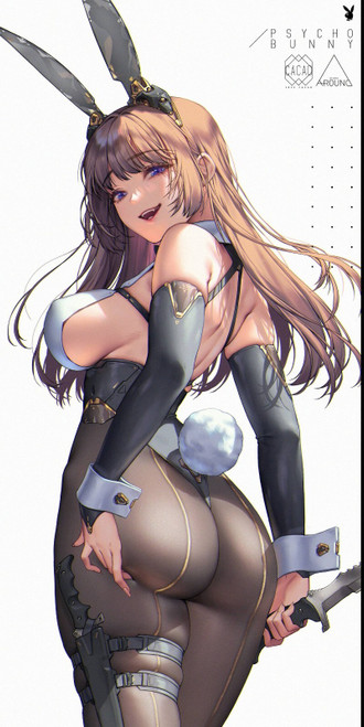 Psycho Bunny Anime E Girl Poster Canvas Movie Film Print A0 A1 A2 A3 A4 A5 A6 Ar