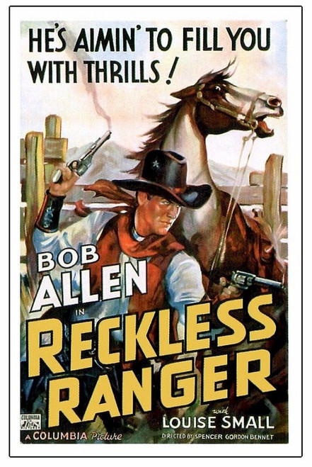 Reckless Ranger (1937)_0 Poster Canvas Movie Film Print A0 A1 A2 A3 A4 A5 A6 Art