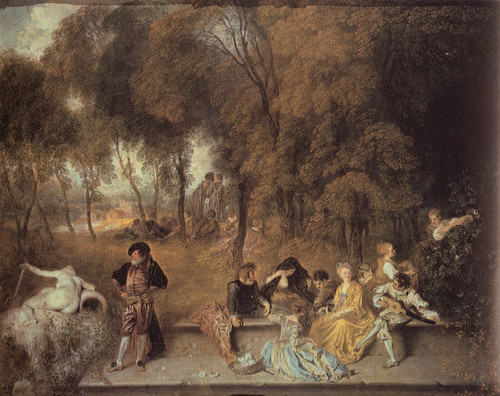 Watteau_Reunion_en_plein_air Poster Canvas Movie Film Print A0 A1 A2 A3 A4 A5 A6