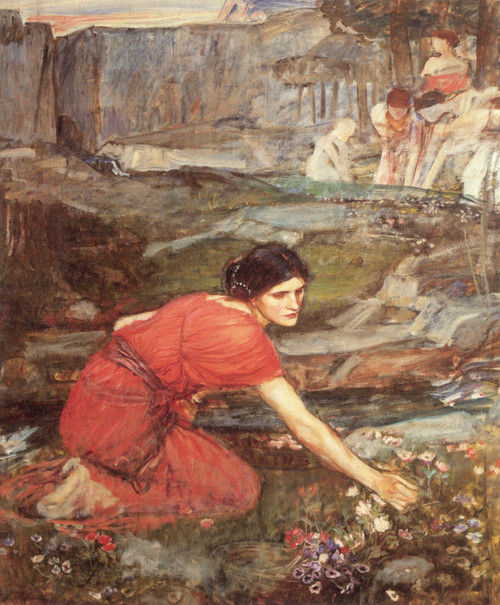 Waterhouse_Maidens_picking_(study) Poster Canvas Movie Film Print A0 A1 A2 A3 A4