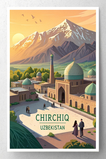 Majestic Chirchiq Uzbekistan Travel Poster - Ancient Cityscape Art Print Poster