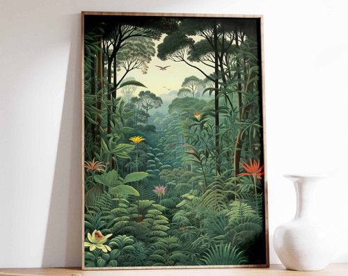 11_Vintage Botanical Print, Tropical Floral Poster, Henri Rousseau Floral Art, F