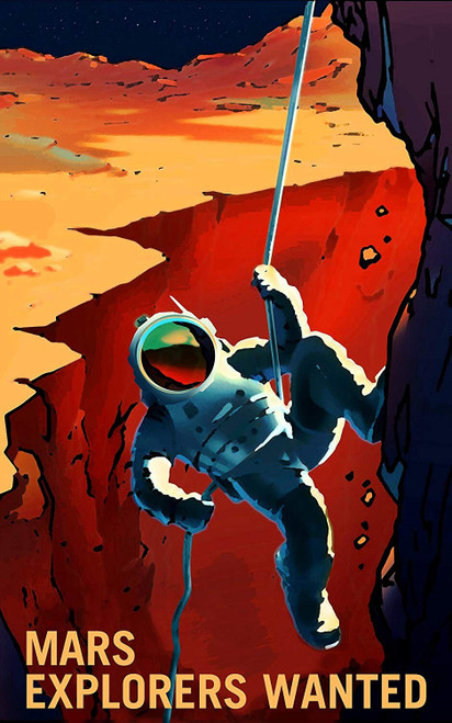 Visions of the Future NASA Mars Explorers Wanted Poster Canvas Movie Film Print