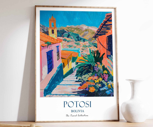 6_Potosi Print, Potosi Travel Poster, Bolivia Travel Print, Tropical Decor, Bota