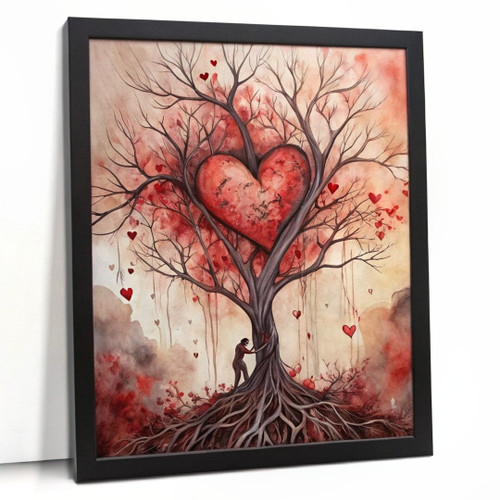 Love Tree Poster Modern Wall Art Love Heart Print Contemporary Art For Lounge (2