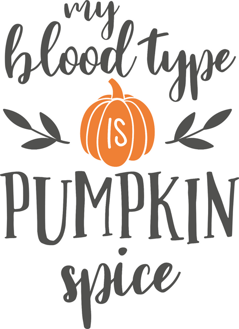 My Blood Type is Pumpkin Spice Poster Canvas Movie Film Print A0 A1 A2 A3 A4 A5